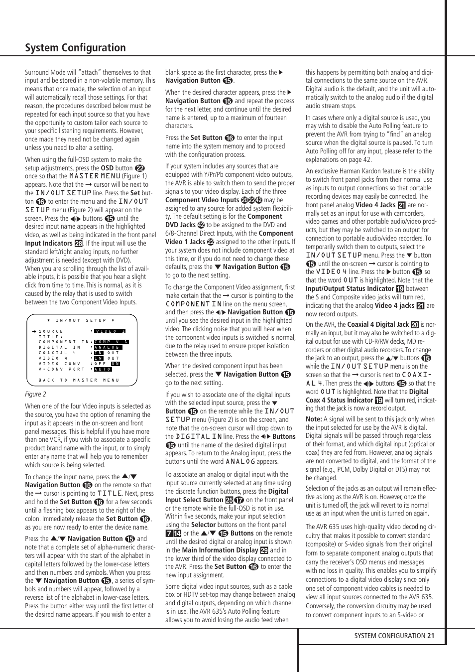System configuration | Pacific Digital AVR 635 User Manual | Page 21 / 58