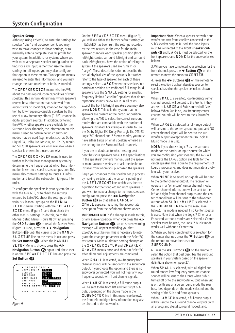 System configuration | Pacific Digital AVR 635 User Manual | Page 27 / 58