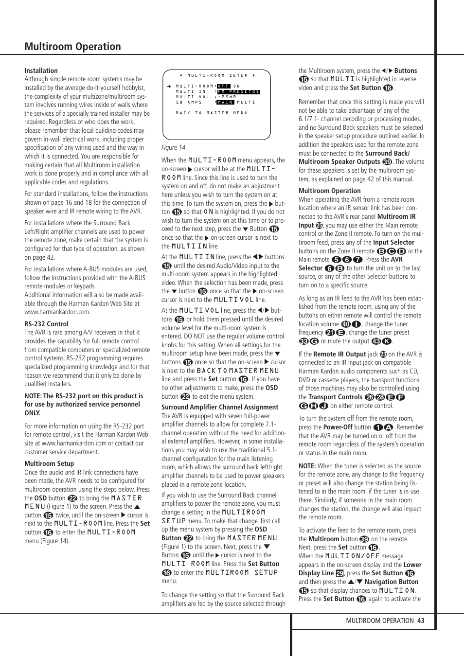Multiroom operation | Pacific Digital AVR 635 User Manual | Page 43 / 58
