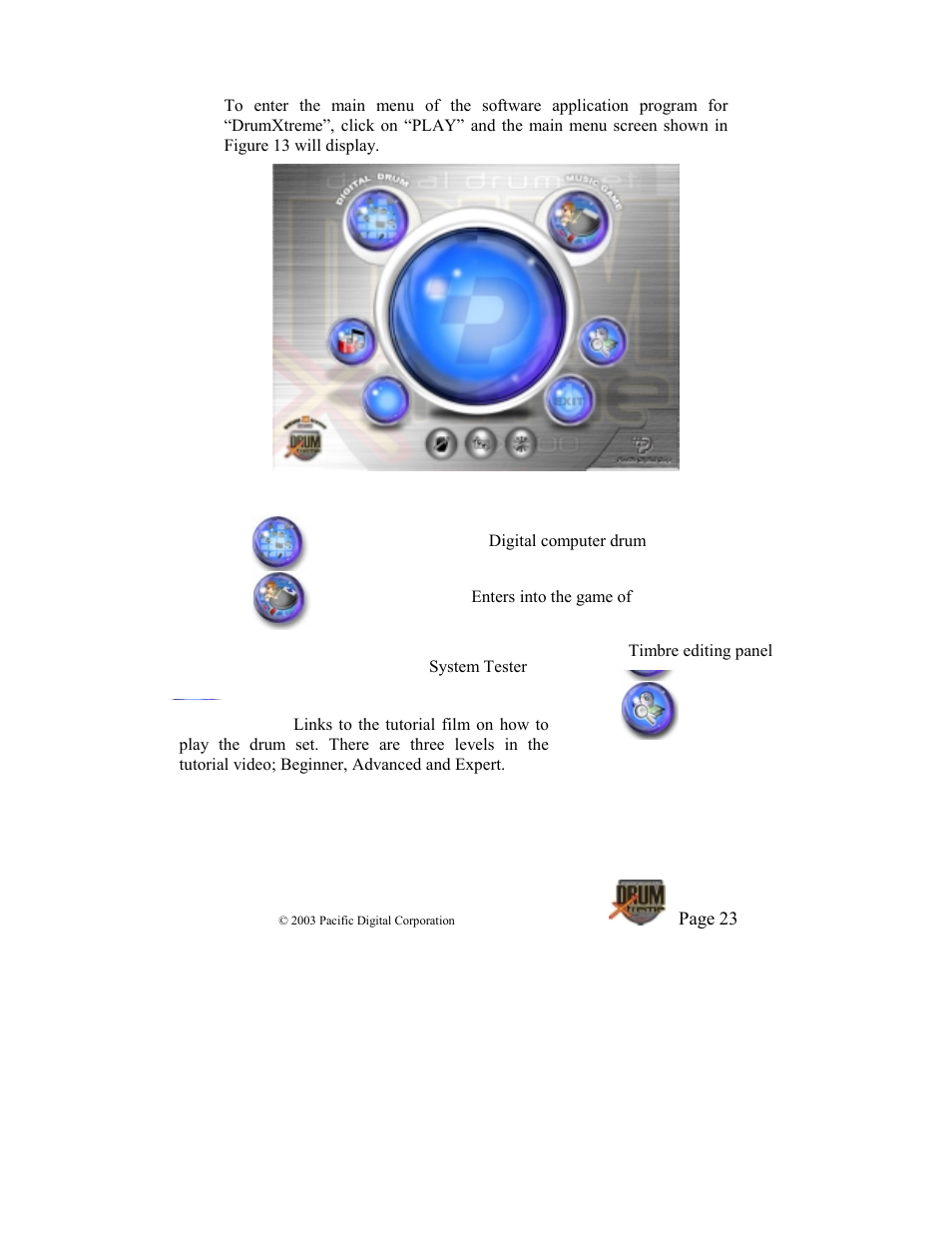 3 main menu | Pacific Digital DrumXtreme User Manual | Page 26 / 56