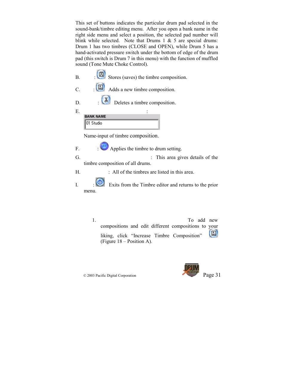 1 editing timbres | Pacific Digital DrumXtreme User Manual | Page 34 / 56
