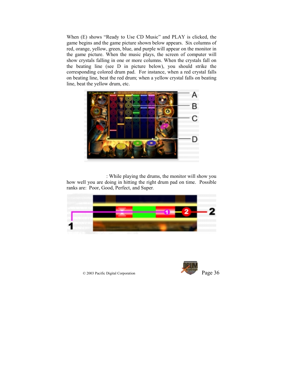 Playing the game | Pacific Digital DrumXtreme User Manual | Page 39 / 56