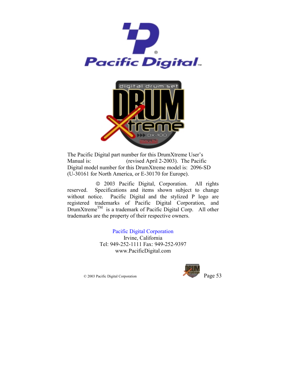 Pacific Digital DrumXtreme User Manual | Page 56 / 56