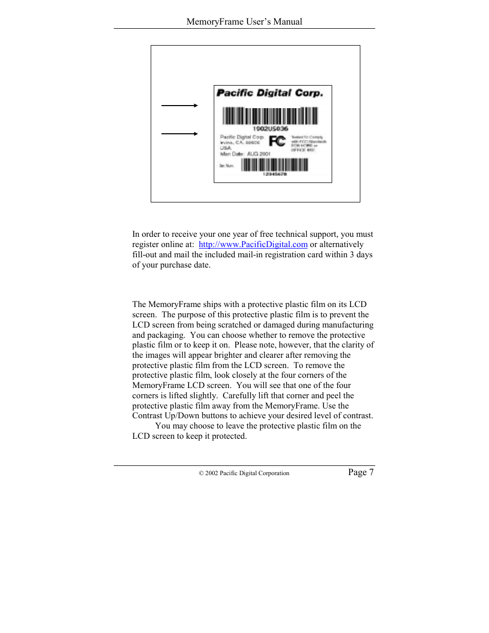 Model # serial | Pacific Digital Digital Pacific USB Digital Photo Frame MemoryFrame User Manual | Page 10 / 63