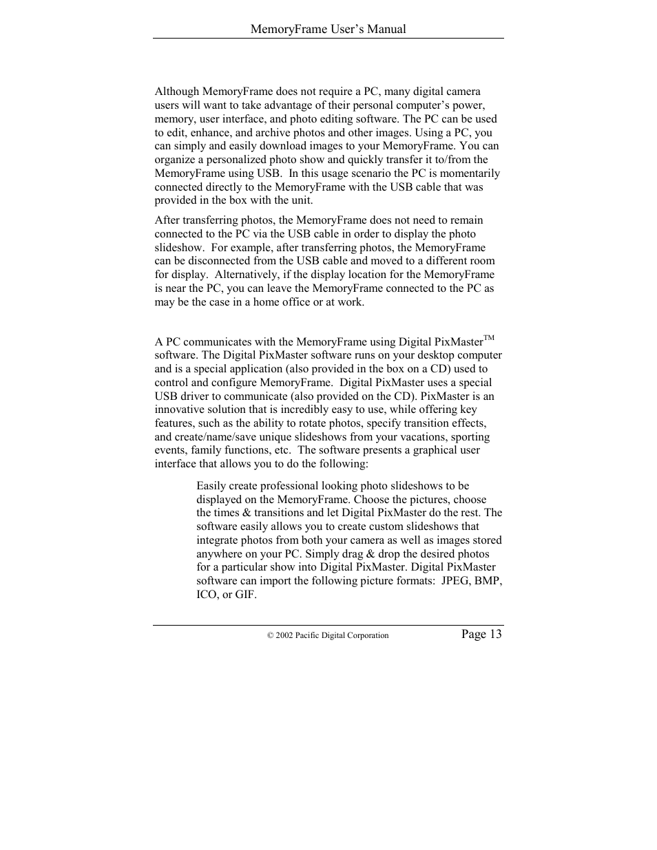 Pacific Digital Digital Pacific USB Digital Photo Frame MemoryFrame User Manual | Page 16 / 63