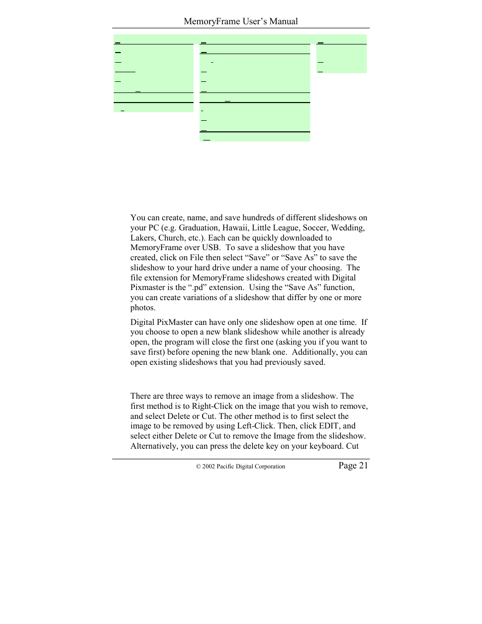 Pacific Digital Digital Pacific USB Digital Photo Frame MemoryFrame User Manual | Page 24 / 63