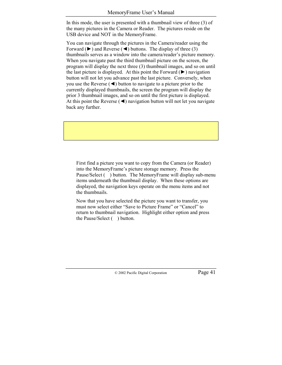 Pacific Digital Digital Pacific USB Digital Photo Frame MemoryFrame User Manual | Page 44 / 63