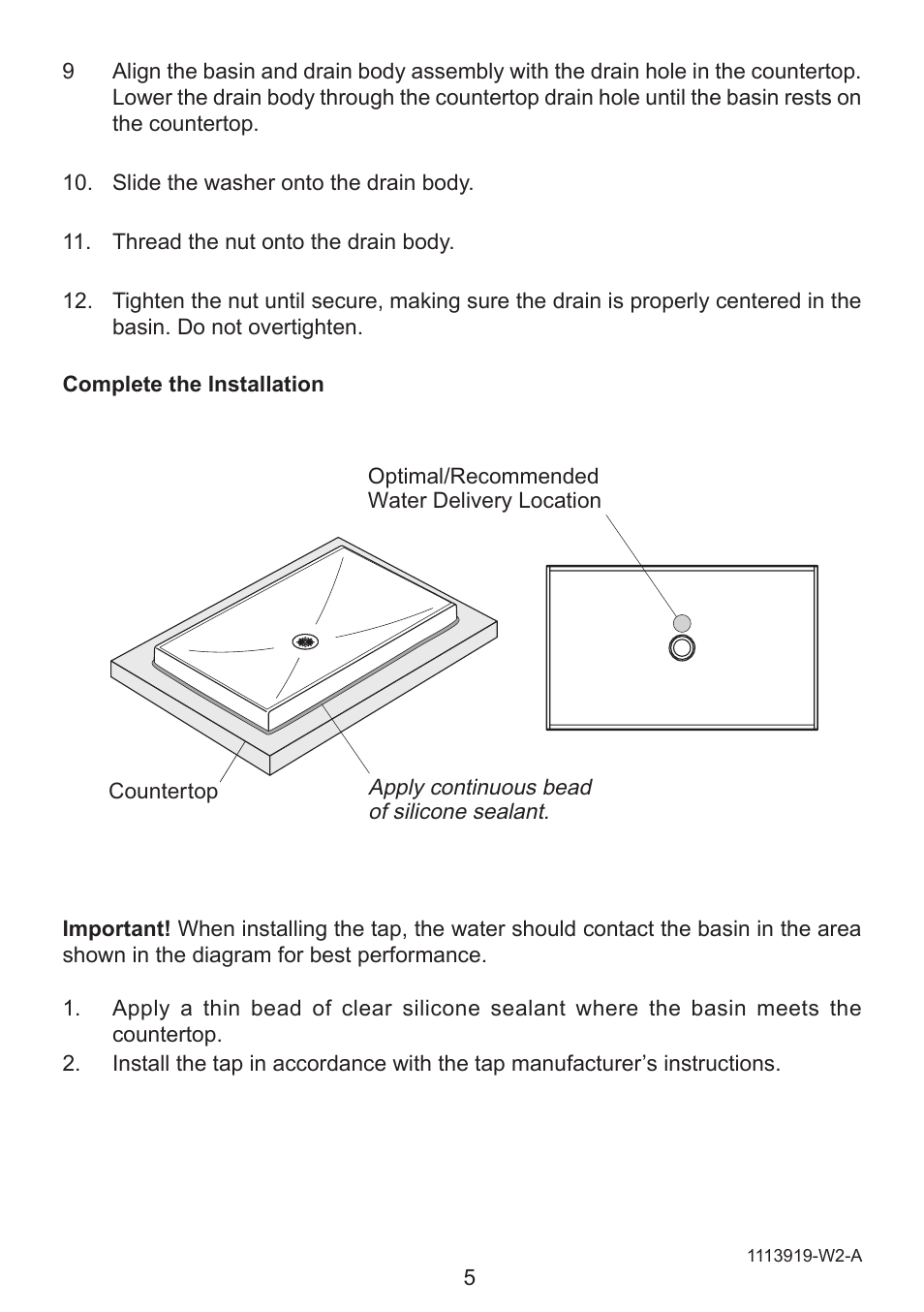 Premium Home Creations Antilia Wading Pool Glass Countertop K-2369 User Manual | Page 5 / 8