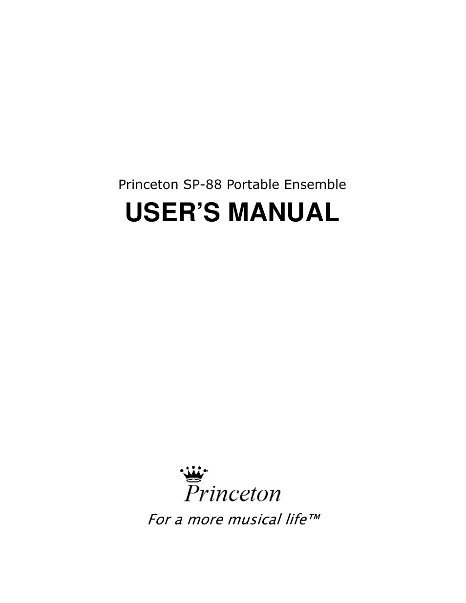 Princeton SP-88 User Manual | 34 pages