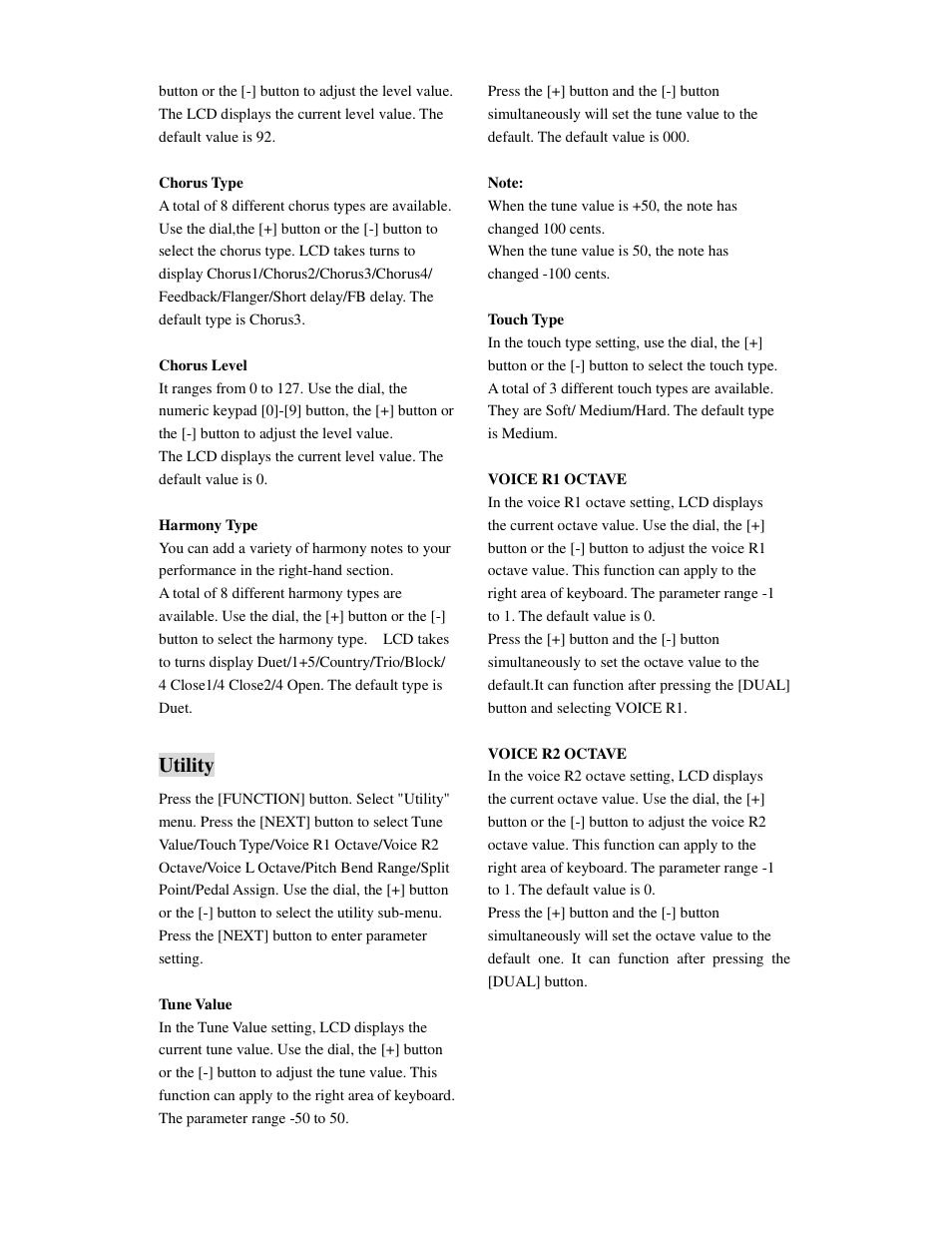 Utility | Princeton SP-88 User Manual | Page 16 / 34