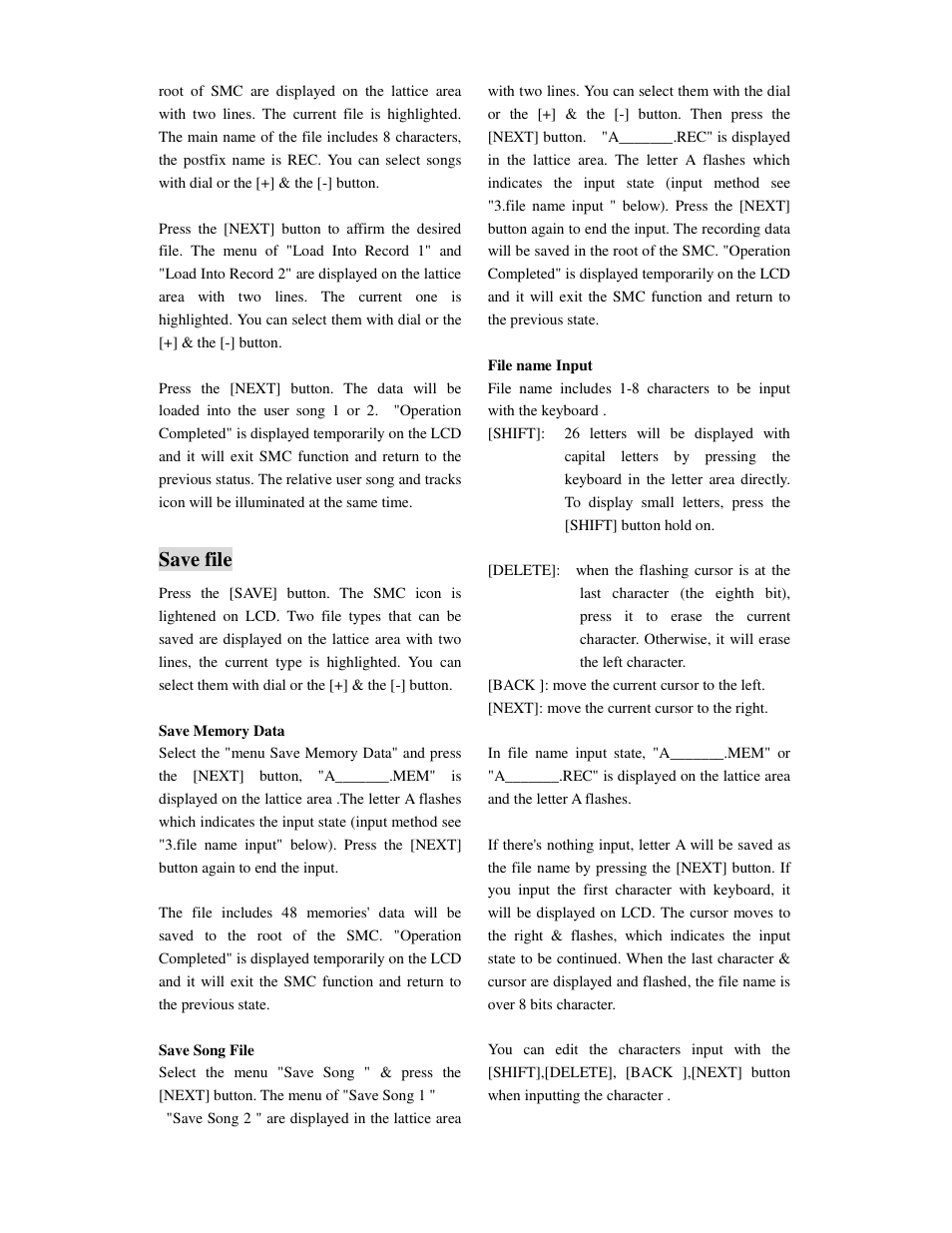 Save file | Princeton SP-88 User Manual | Page 24 / 34