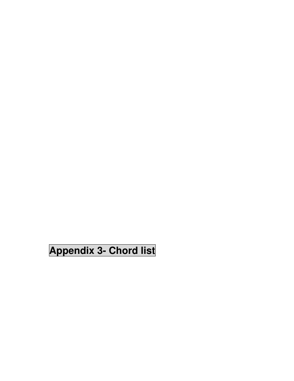 Appendix 3- chord list | Princeton SP-88 User Manual | Page 30 / 34