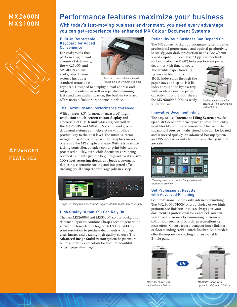 Performance features maximize your business | Pitney Bowes DANKA MX3100N User Manual | Page 4 / 8