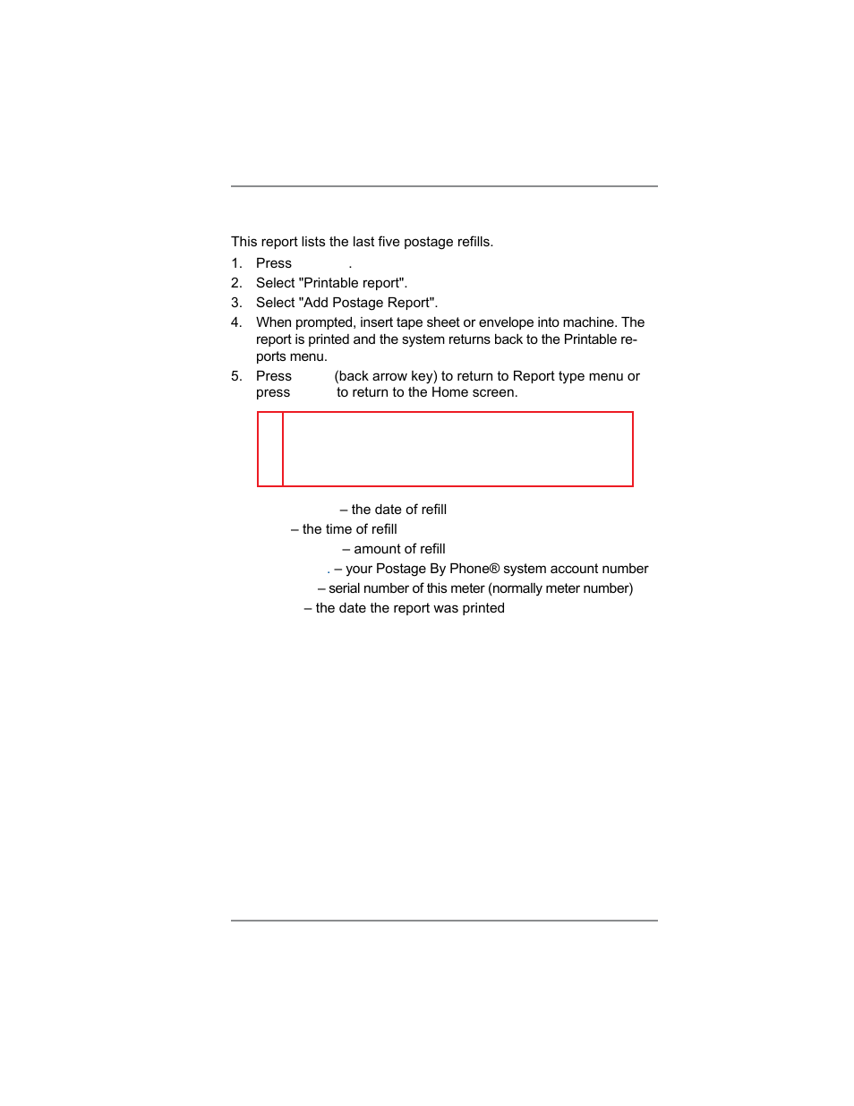 Add postage report, 9 • reports | Pitney Bowes DM100i User Manual | Page 113 / 159