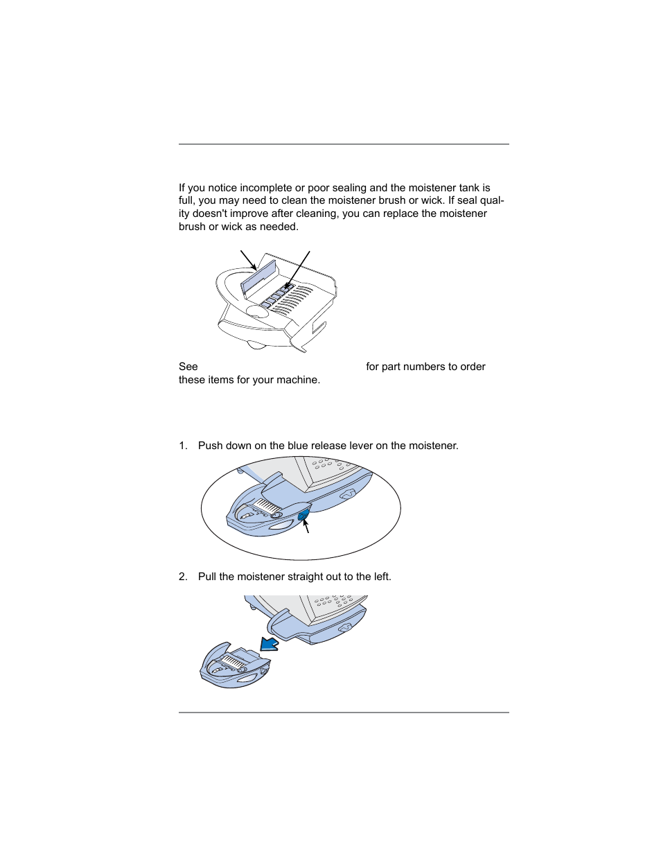 Maintaining the moistener, 10 • maintenance | Pitney Bowes DM100i User Manual | Page 123 / 159