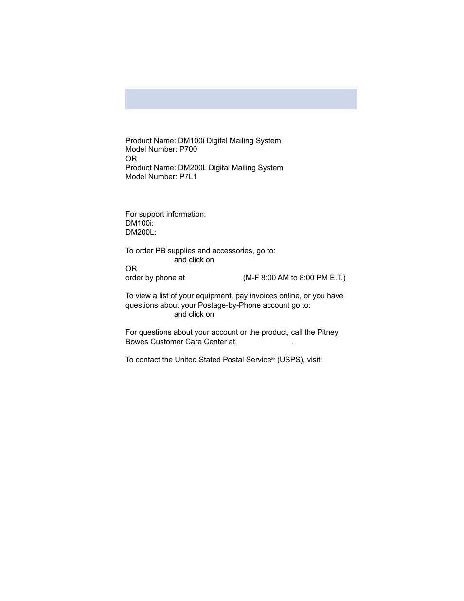 Pitney bowes contact list | Pitney Bowes DM100i User Manual | Page 6 / 159