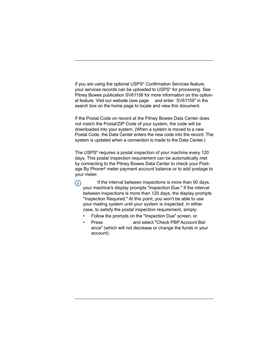 6 • adding postage/connecting to data center, Downloads from the data center to your machine | Pitney Bowes DM100i User Manual | Page 61 / 159