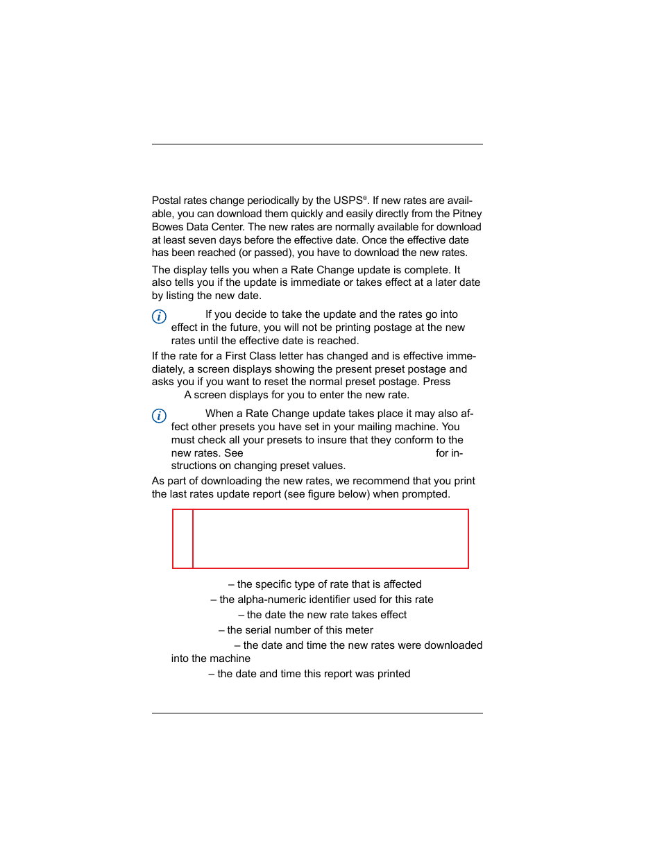 6 • adding postage/connecting to data center, Downloads from the data center to your machine | Pitney Bowes DM100i User Manual | Page 62 / 159