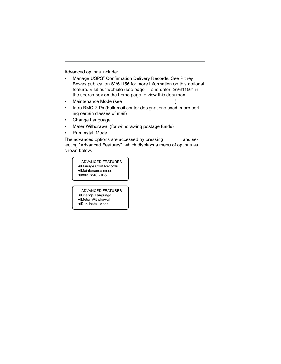 7 • system options | Pitney Bowes DM100i User Manual | Page 72 / 159