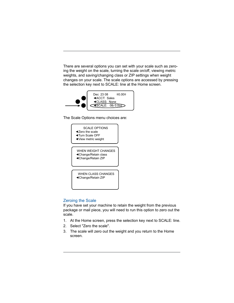 Setting scale options, 7 • system options | Pitney Bowes DM100i User Manual | Page 81 / 159