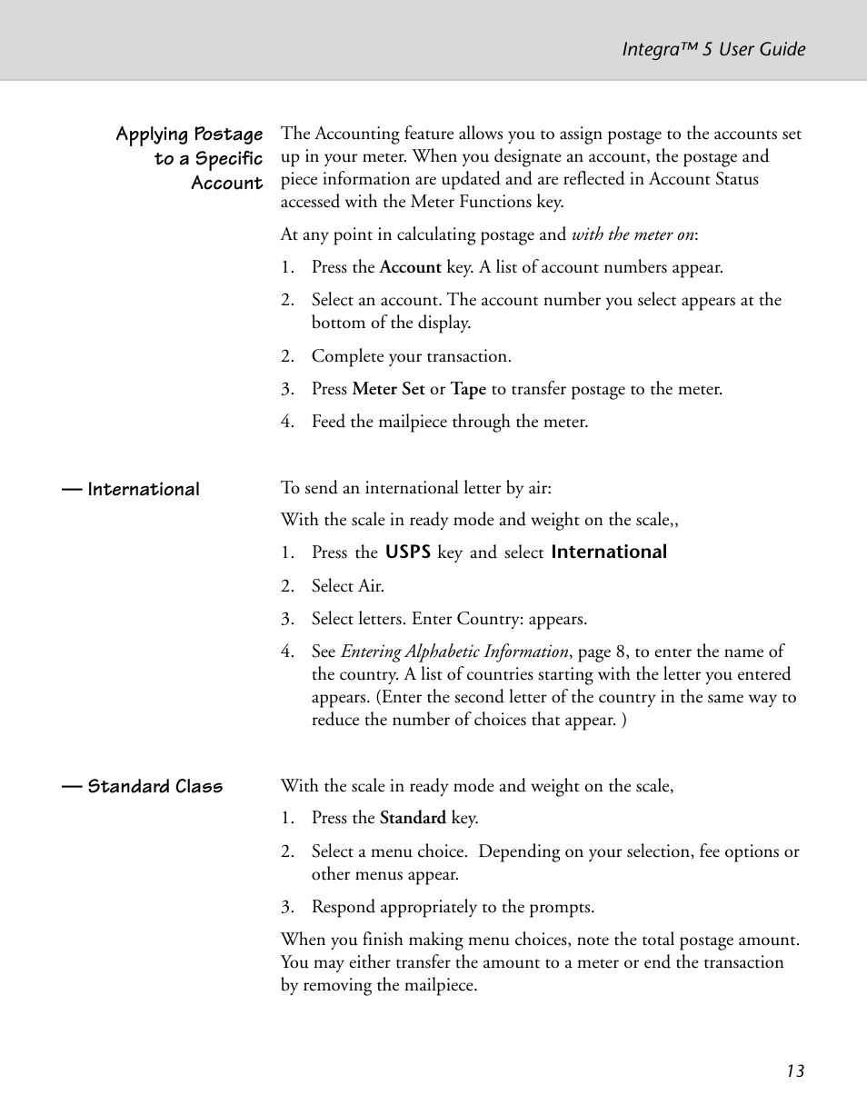 Pitney Bowes INTEGRA N500 User Manual | Page 17 / 29