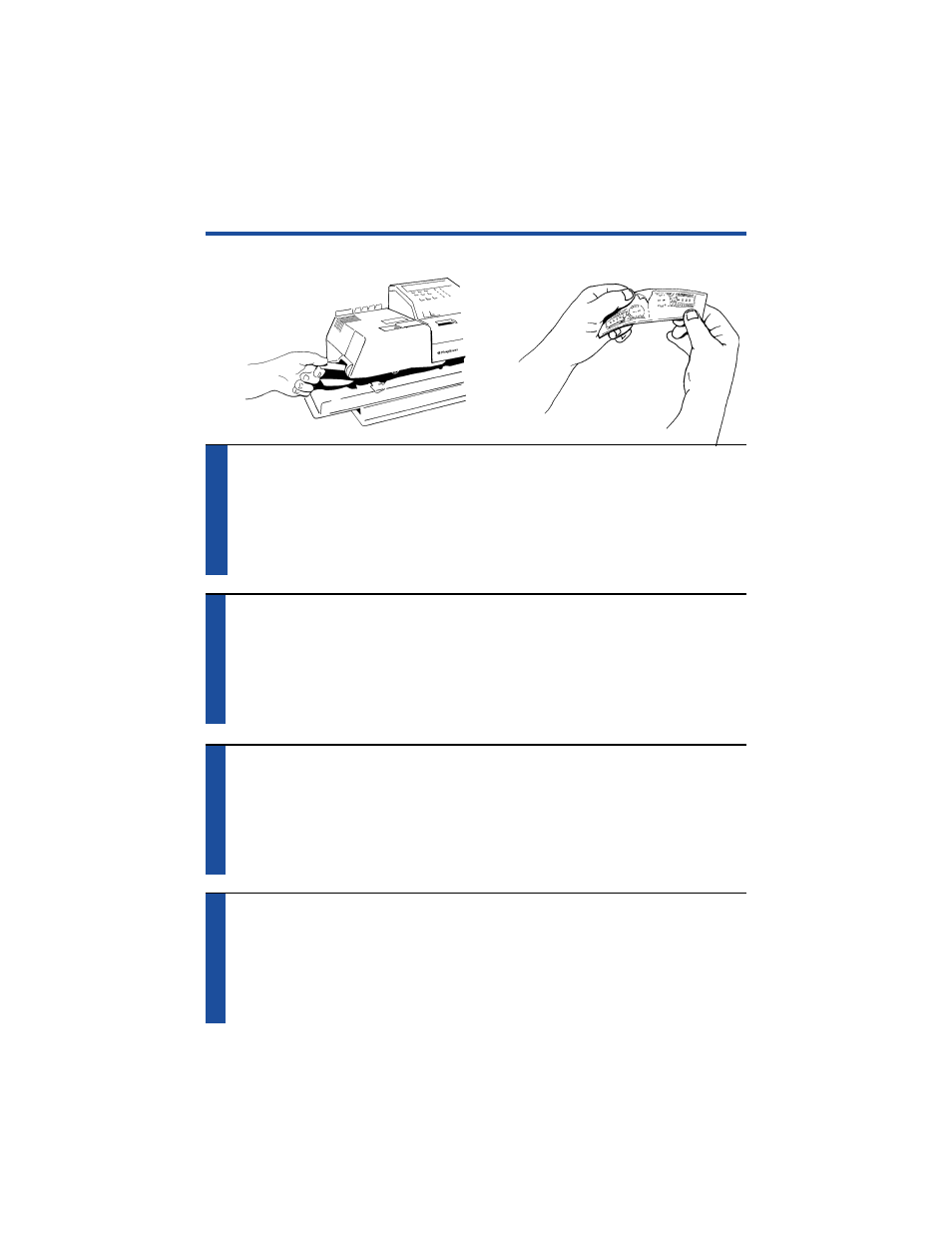 Feeding a tape strip, Operation betrieb, Fonctionnement funcionnamiento | Pitney Bowes E502 User Manual | Page 20 / 37