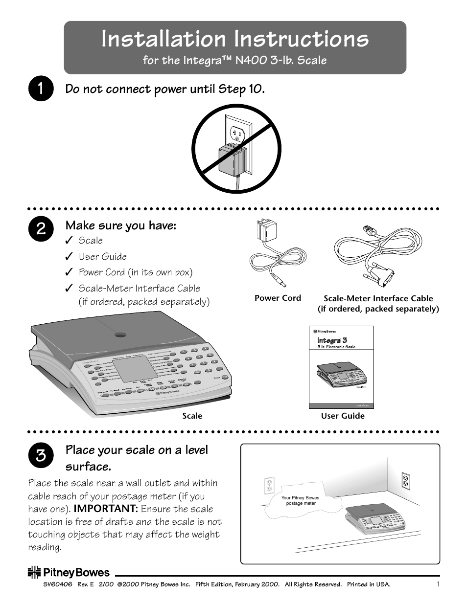 Pitney Bowes Integra N400 User Manual | 4 pages