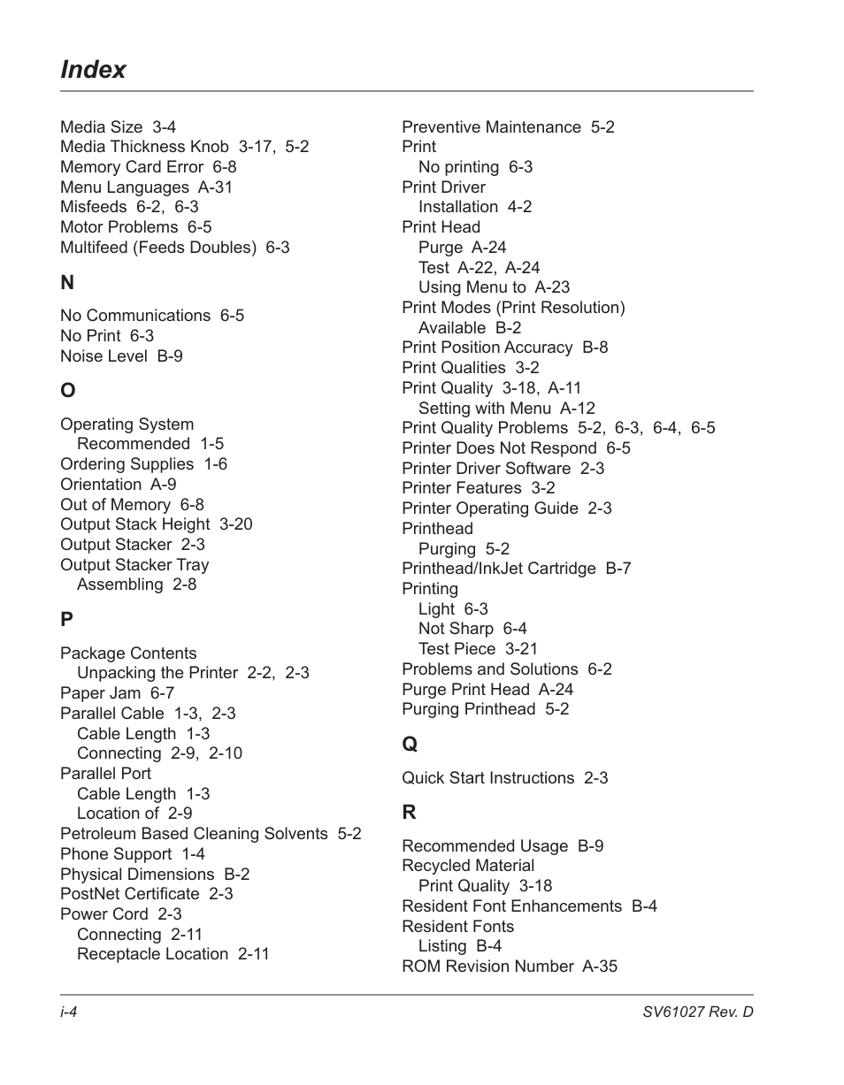 Index | Pitney Bowes ADDRESSRIGHT DA700 User Manual | Page 136 / 140