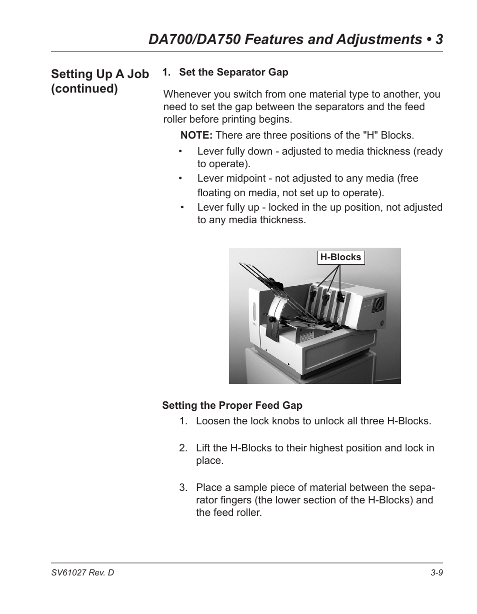 Setting up a job (continued) | Pitney Bowes ADDRESSRIGHT DA700 User Manual | Page 37 / 140