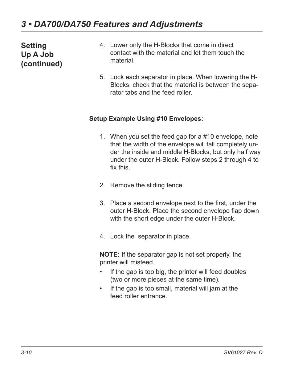 Setting up a job (continued) | Pitney Bowes ADDRESSRIGHT DA700 User Manual | Page 38 / 140