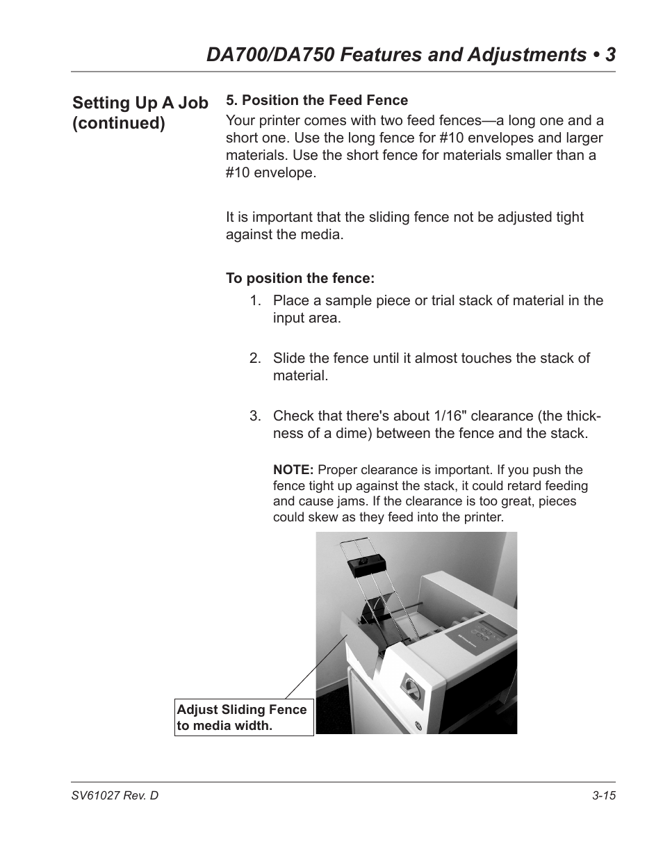 Setting up a job (continued) | Pitney Bowes ADDRESSRIGHT DA700 User Manual | Page 43 / 140