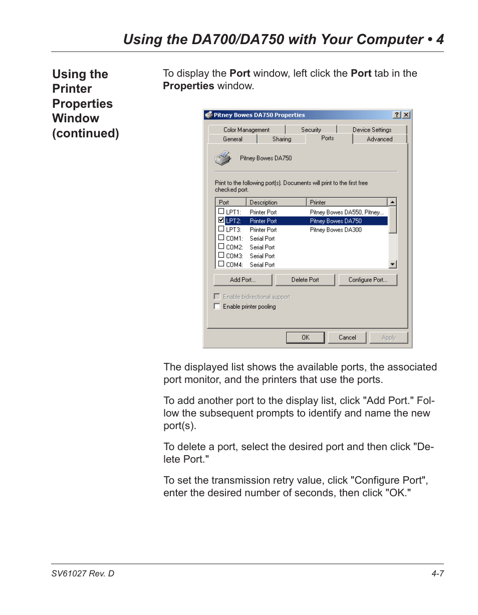 Pitney Bowes ADDRESSRIGHT DA700 User Manual | Page 57 / 140