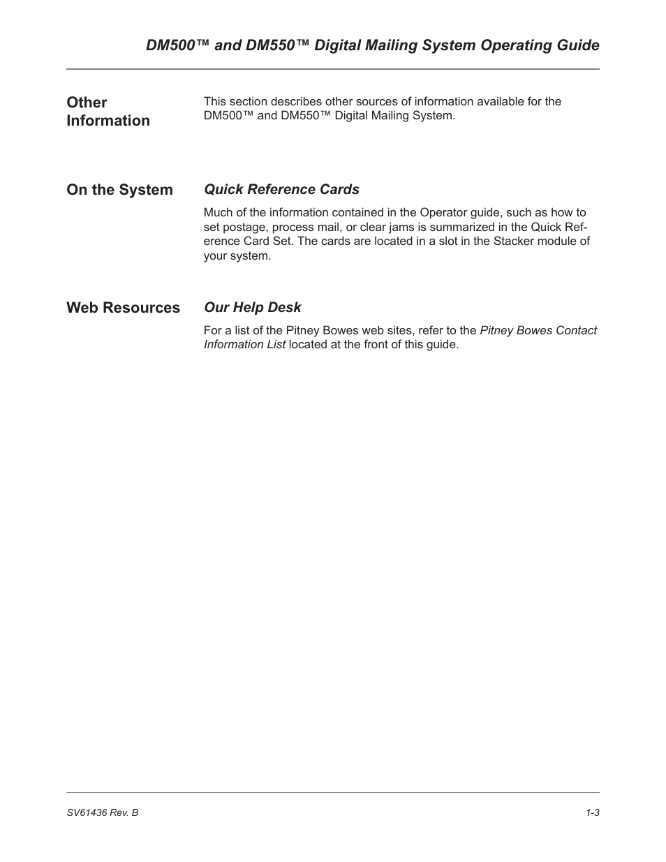 Pitney Bowes DM550 User Manual | Page 13 / 208