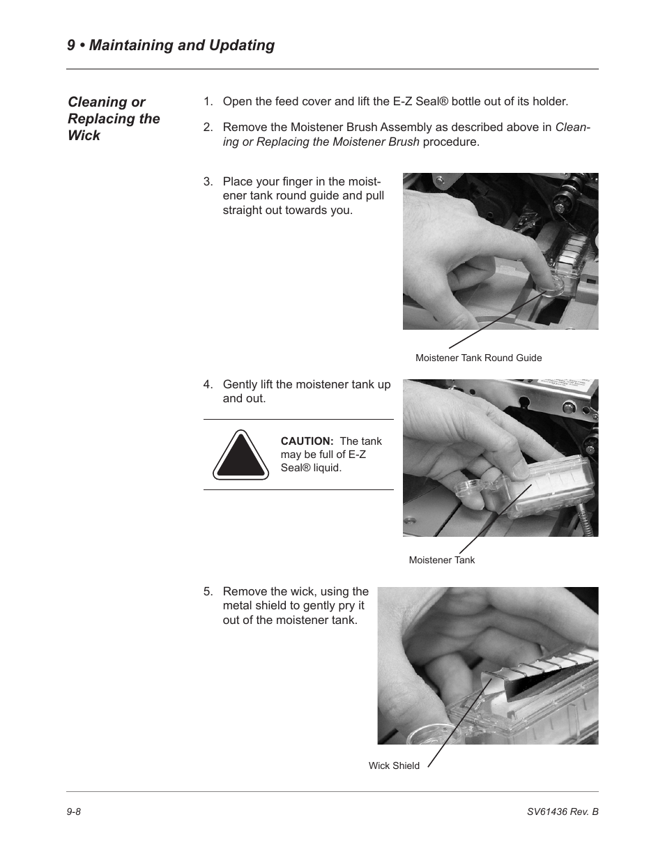 9 • maintaining and updating | Pitney Bowes DM550 User Manual | Page 144 / 208