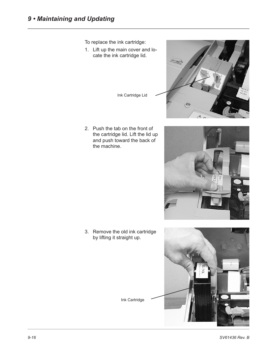 9 • maintaining and updating | Pitney Bowes DM550 User Manual | Page 152 / 208