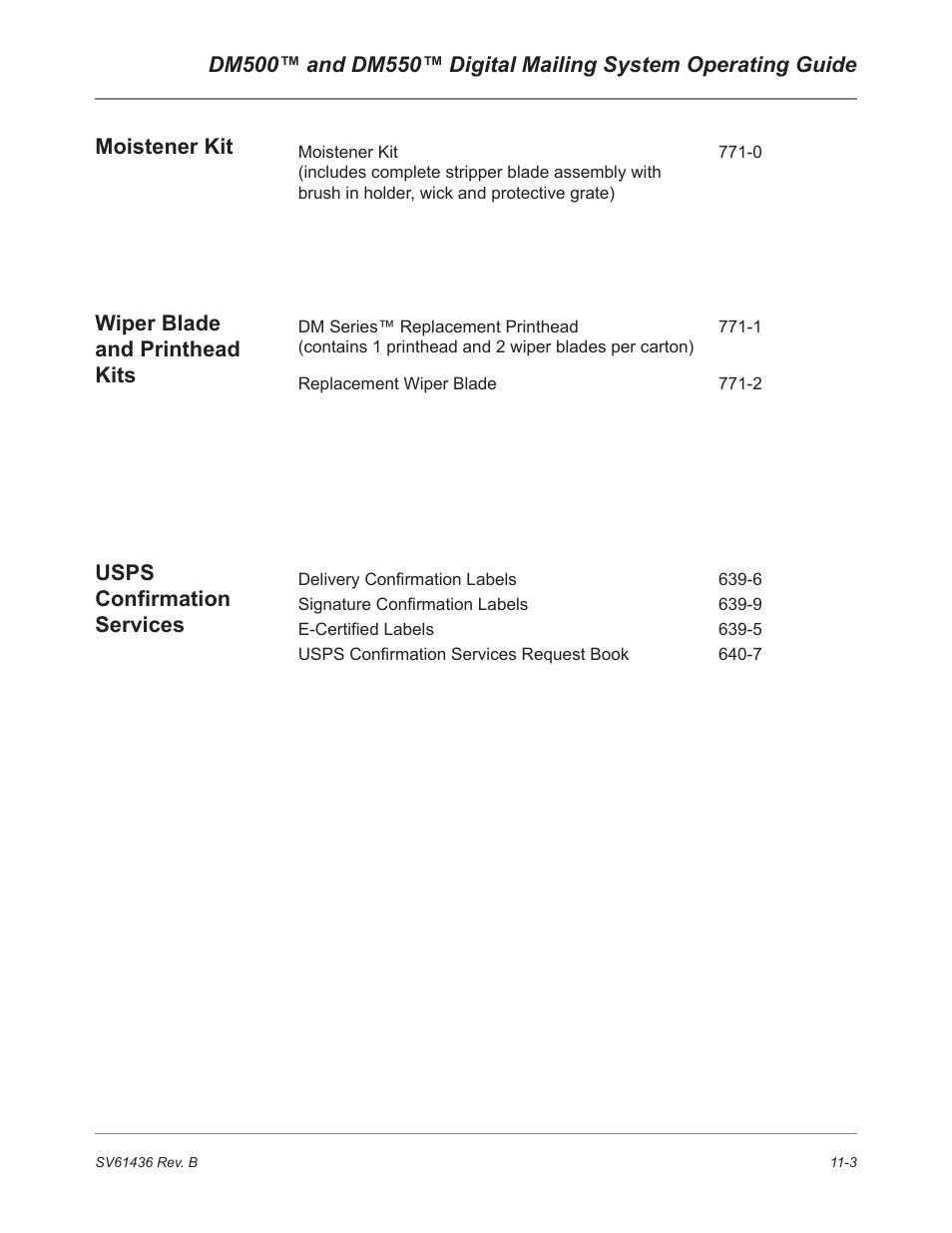 Pitney Bowes DM550 User Manual | Page 175 / 208