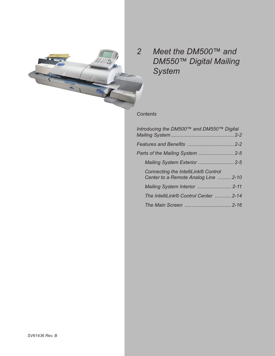 Pitney Bowes DM550 User Manual | Page 19 / 208