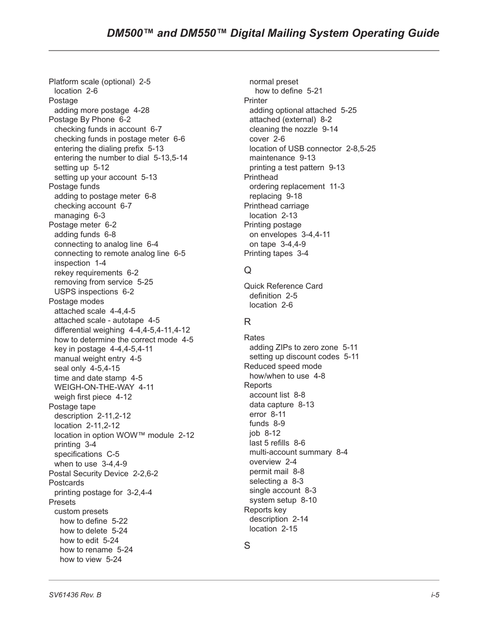 Pitney Bowes DM550 User Manual | Page 205 / 208