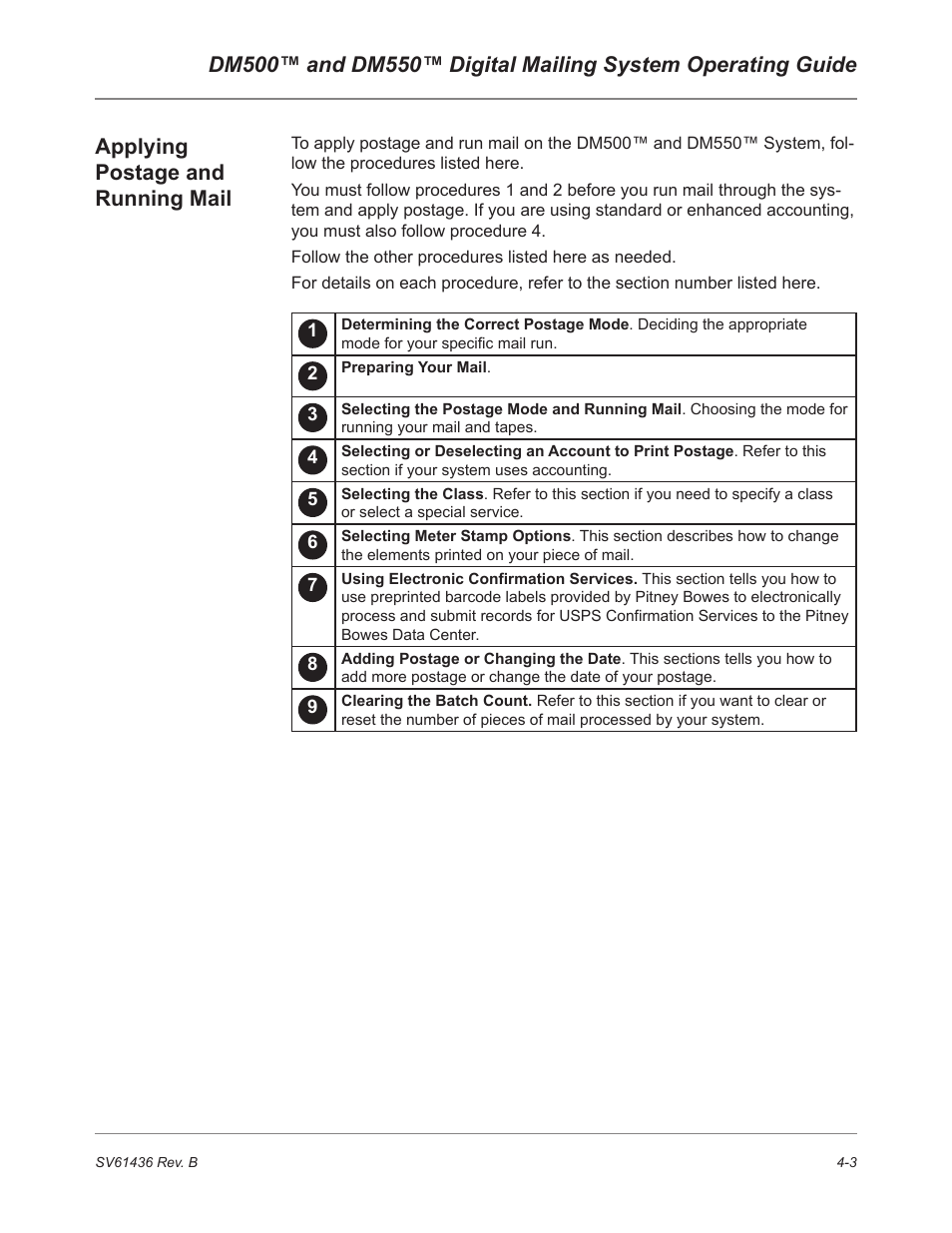 Pitney Bowes DM550 User Manual | Page 41 / 208