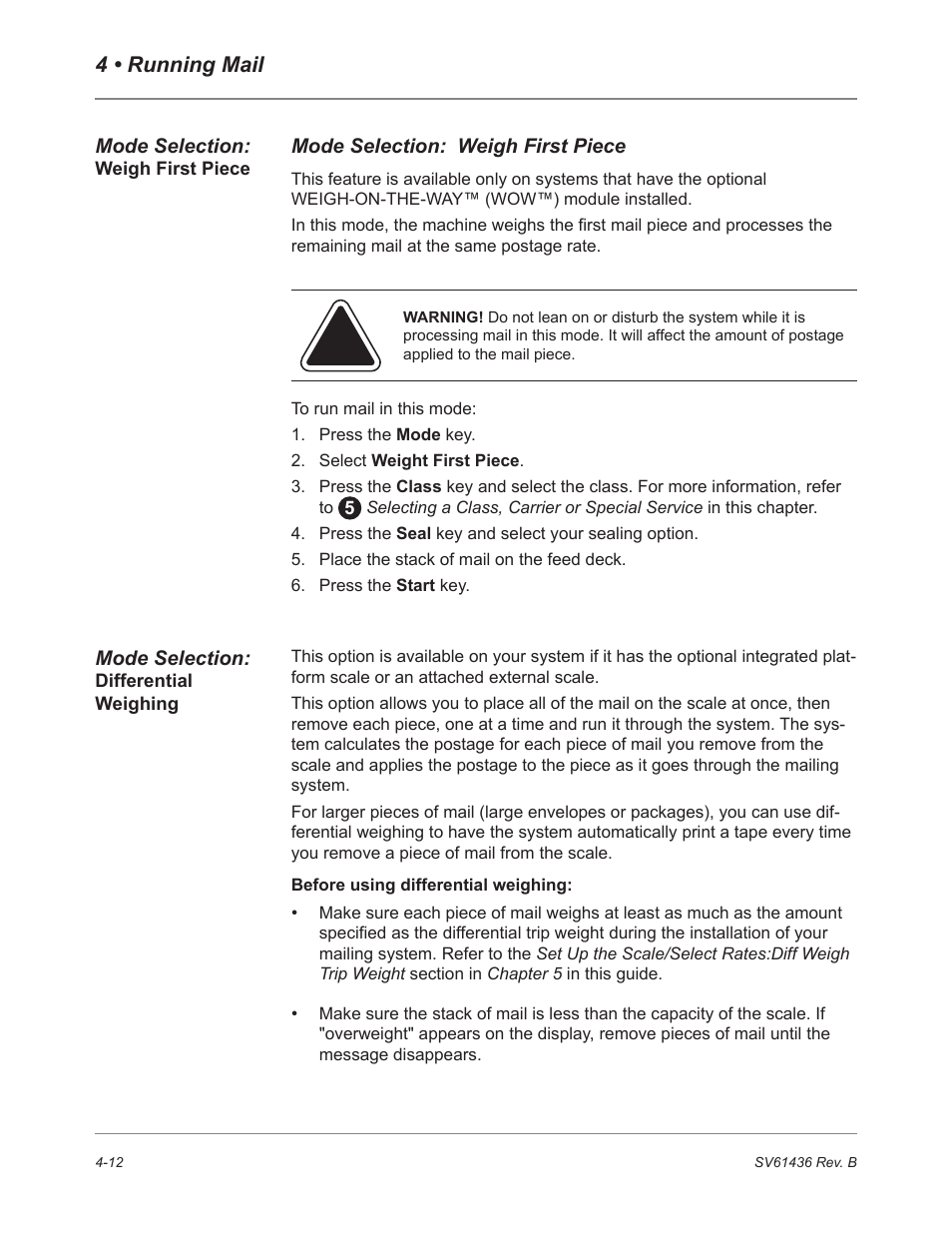 4 • running mail | Pitney Bowes DM550 User Manual | Page 50 / 208