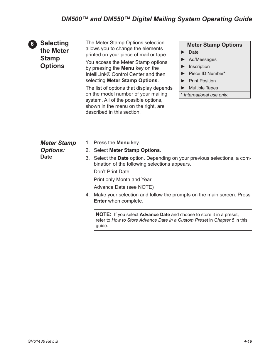 Pitney Bowes DM550 User Manual | Page 57 / 208