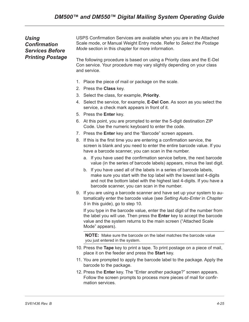 Pitney Bowes DM550 User Manual | Page 63 / 208