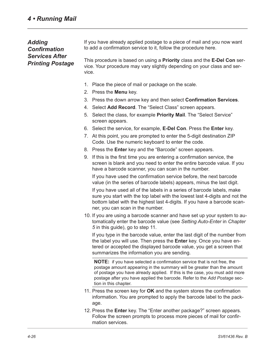 4 • running mail | Pitney Bowes DM550 User Manual | Page 64 / 208