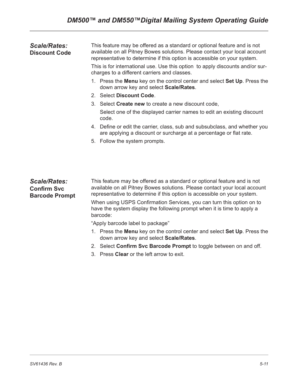 Pitney Bowes DM550 User Manual | Page 79 / 208