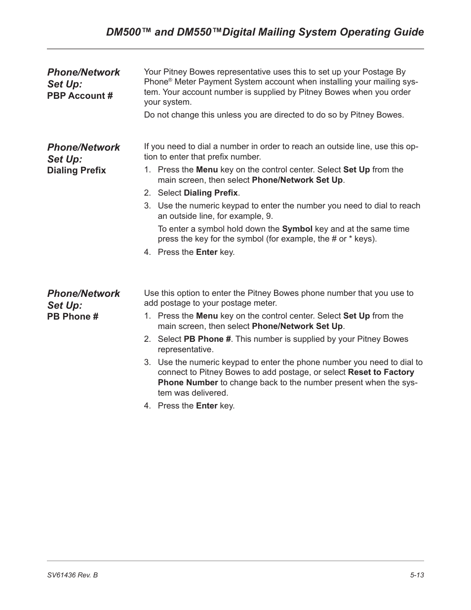Pitney Bowes DM550 User Manual | Page 81 / 208