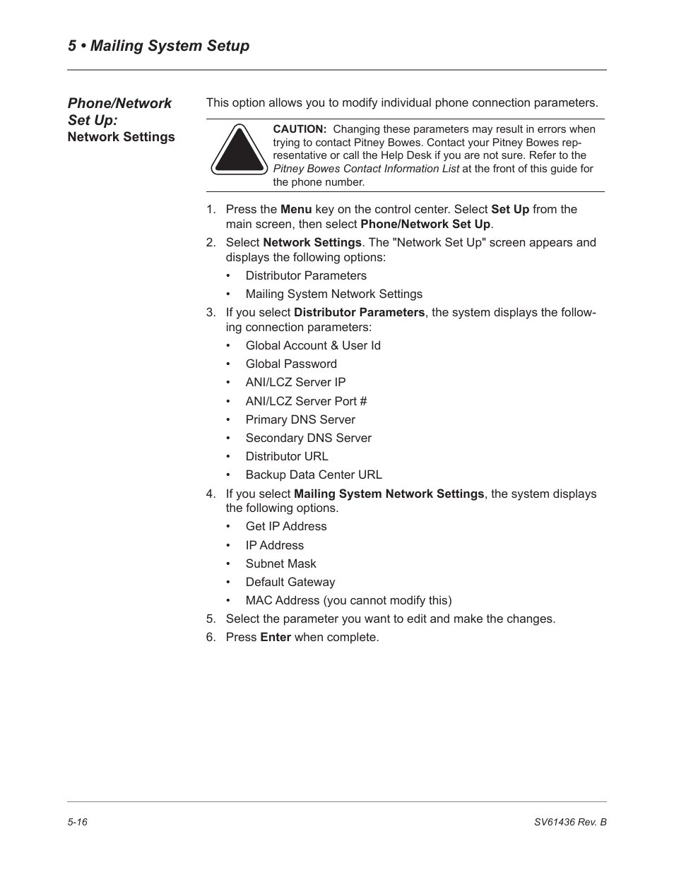 5 • mailing system setup | Pitney Bowes DM550 User Manual | Page 84 / 208