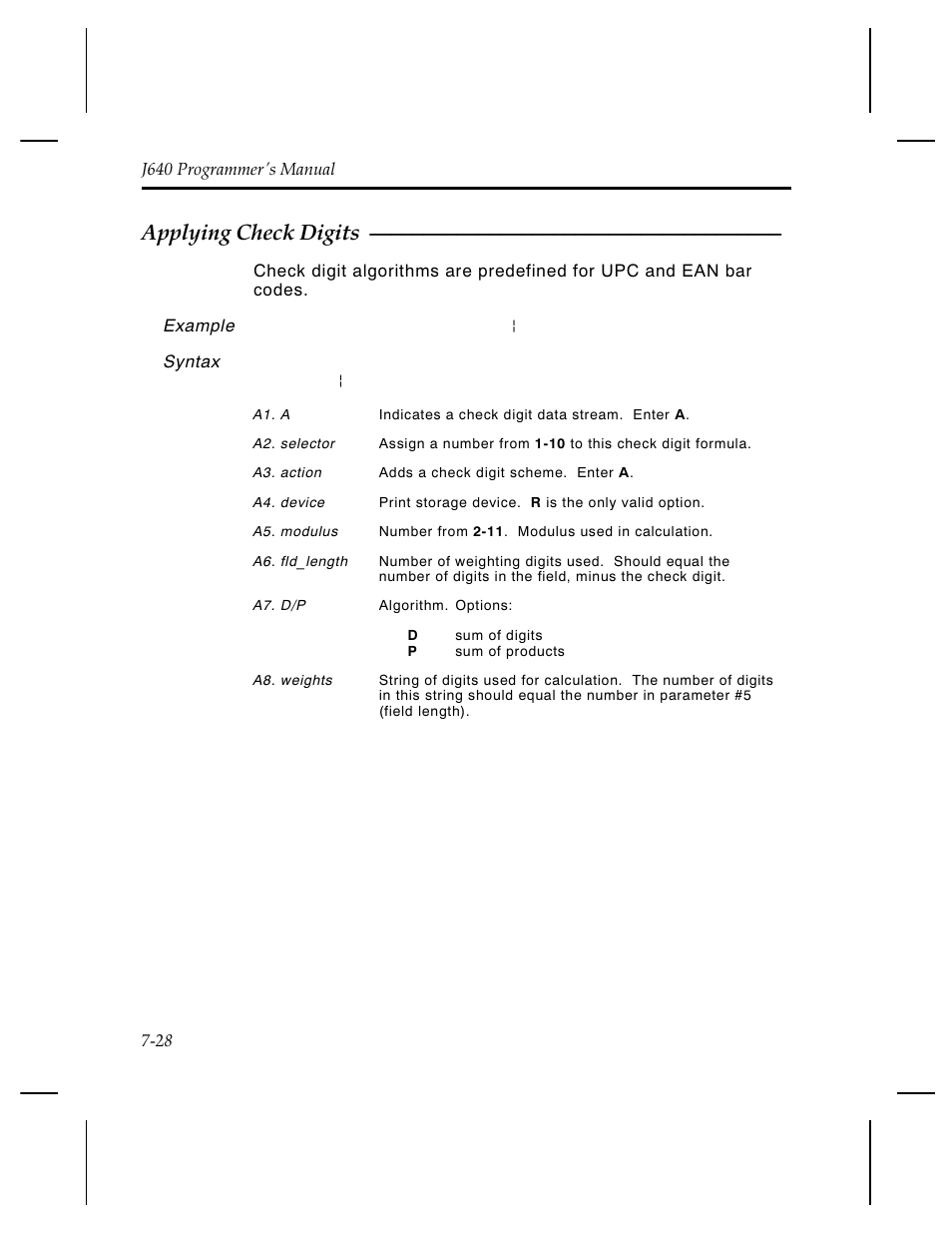 Applying check digits | Pitney Bowes J640 User Manual | Page 143 / 267