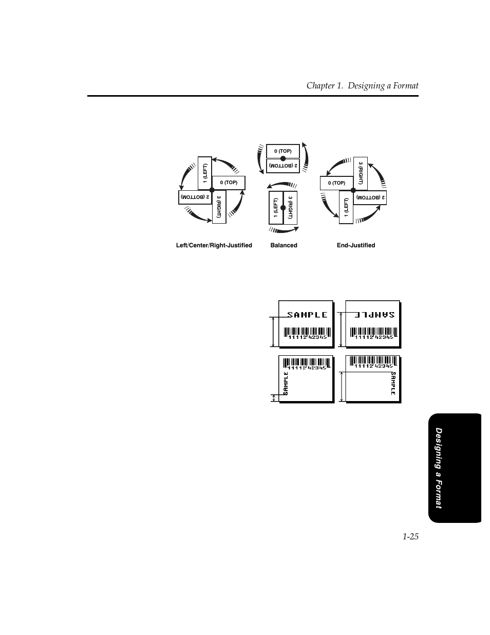 Chapter 1. designing a format 1-25 | Pitney Bowes J640 User Manual | Page 25 / 267