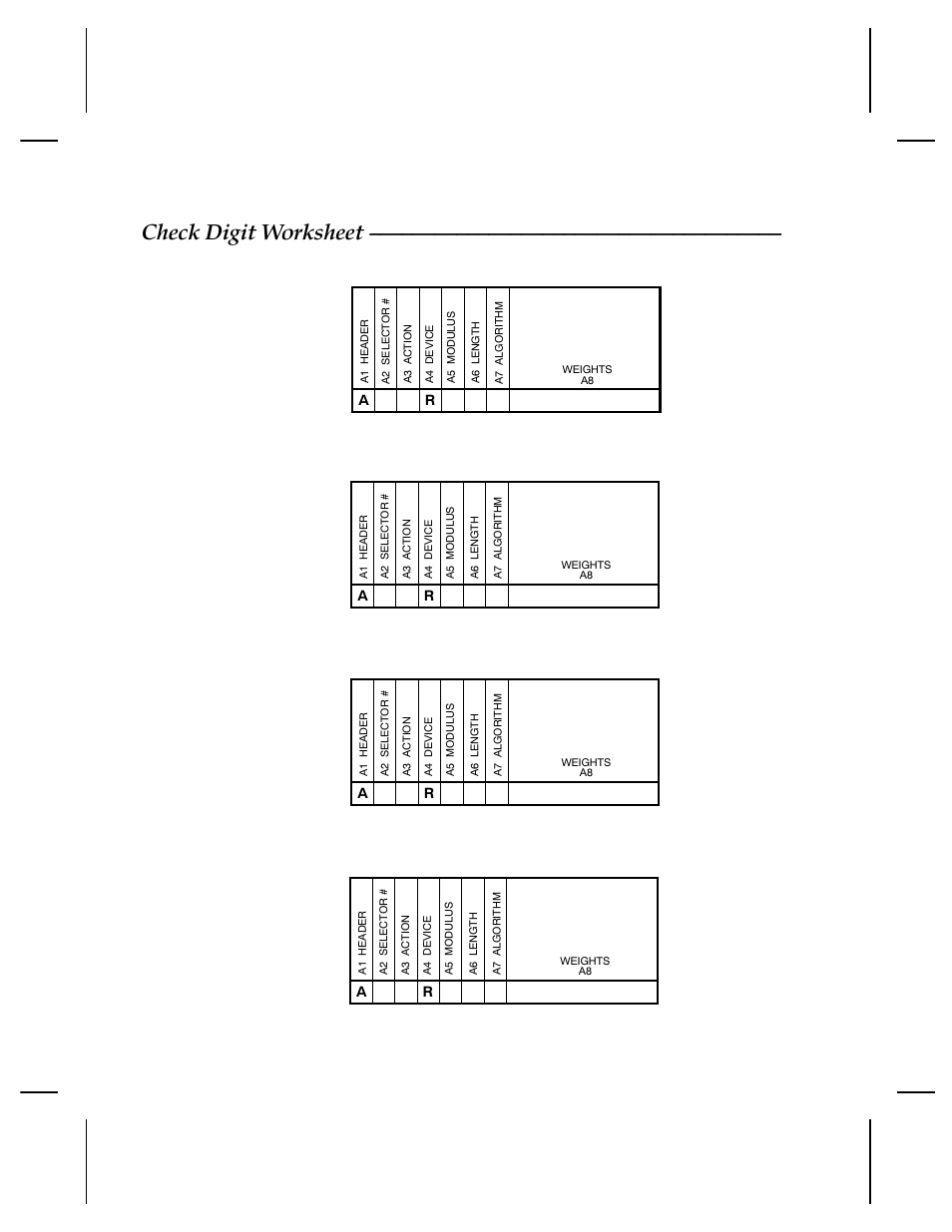 Check digit worksheet | Pitney Bowes J640 User Manual | Page 255 / 267