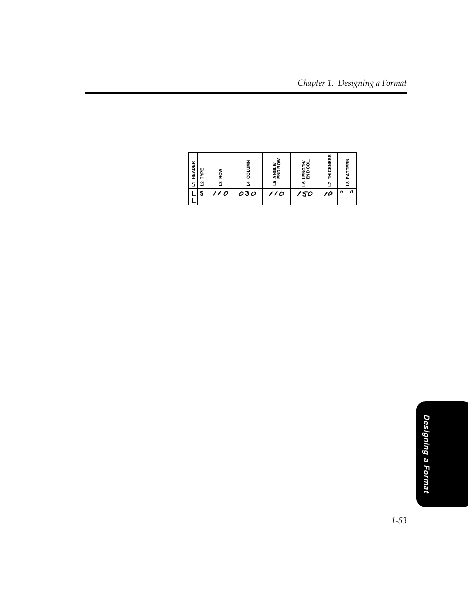 Chapter 1. designing a format 1-53 | Pitney Bowes J640 User Manual | Page 52 / 267